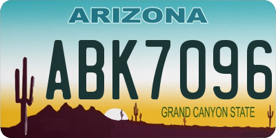 AZ license plate ABK7096
