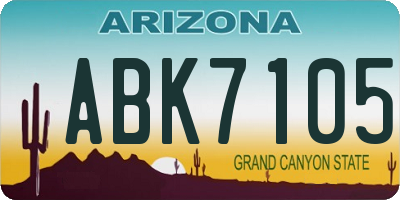 AZ license plate ABK7105