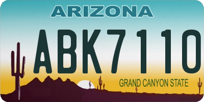 AZ license plate ABK7110