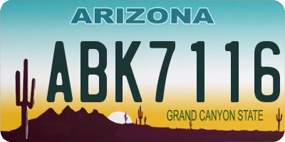 AZ license plate ABK7116
