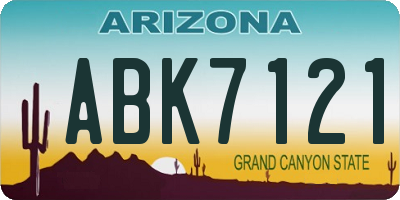 AZ license plate ABK7121