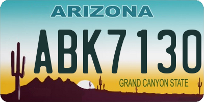 AZ license plate ABK7130
