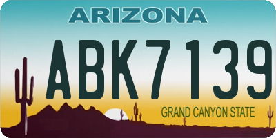 AZ license plate ABK7139
