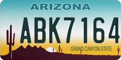 AZ license plate ABK7164