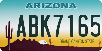 AZ license plate ABK7165
