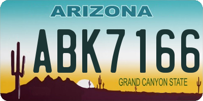 AZ license plate ABK7166
