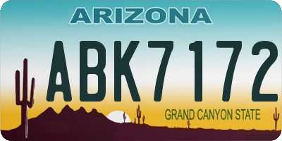 AZ license plate ABK7172