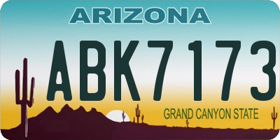 AZ license plate ABK7173