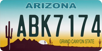 AZ license plate ABK7174