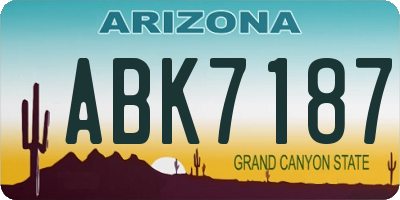 AZ license plate ABK7187