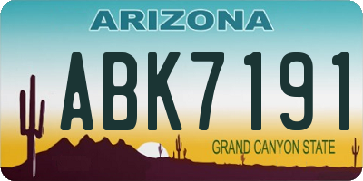 AZ license plate ABK7191