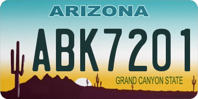 AZ license plate ABK7201