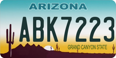 AZ license plate ABK7223