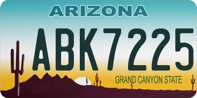 AZ license plate ABK7225