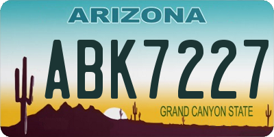 AZ license plate ABK7227