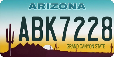 AZ license plate ABK7228