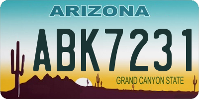 AZ license plate ABK7231