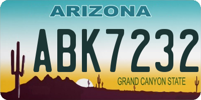 AZ license plate ABK7232