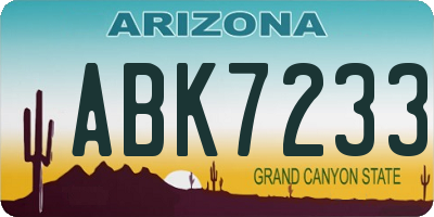 AZ license plate ABK7233