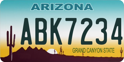 AZ license plate ABK7234