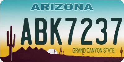 AZ license plate ABK7237