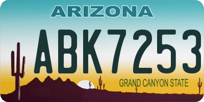 AZ license plate ABK7253