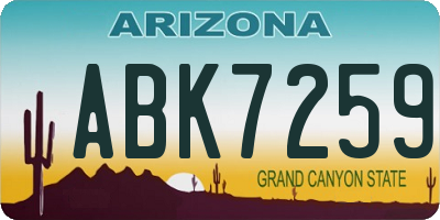 AZ license plate ABK7259