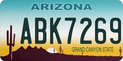 AZ license plate ABK7269