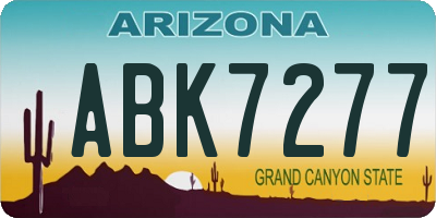 AZ license plate ABK7277