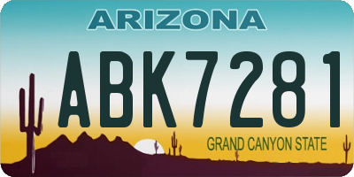 AZ license plate ABK7281