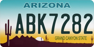 AZ license plate ABK7282