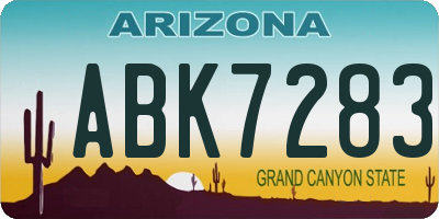 AZ license plate ABK7283