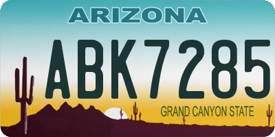 AZ license plate ABK7285