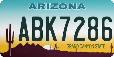 AZ license plate ABK7286