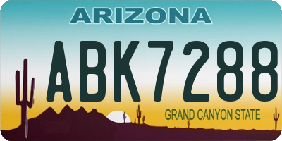 AZ license plate ABK7288
