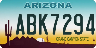 AZ license plate ABK7294