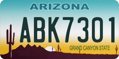AZ license plate ABK7301