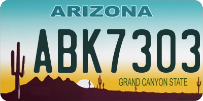 AZ license plate ABK7303