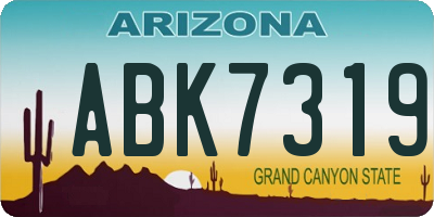 AZ license plate ABK7319