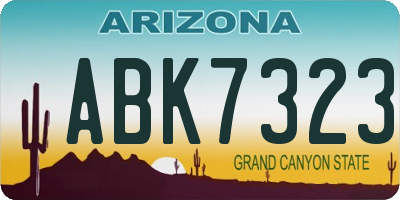 AZ license plate ABK7323