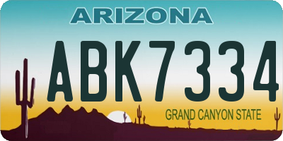 AZ license plate ABK7334