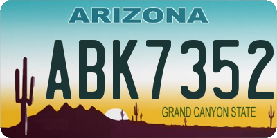 AZ license plate ABK7352