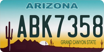 AZ license plate ABK7358