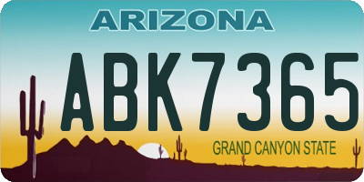 AZ license plate ABK7365