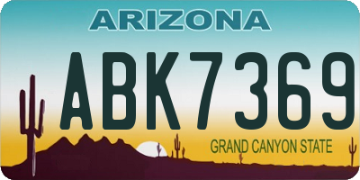 AZ license plate ABK7369