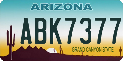AZ license plate ABK7377