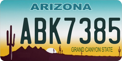 AZ license plate ABK7385