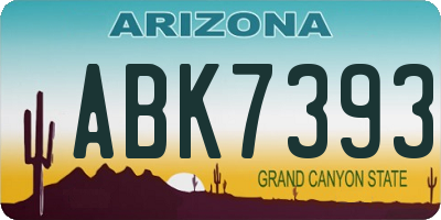 AZ license plate ABK7393