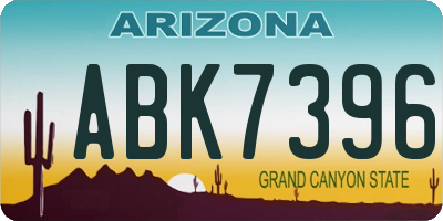AZ license plate ABK7396