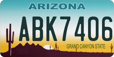 AZ license plate ABK7406